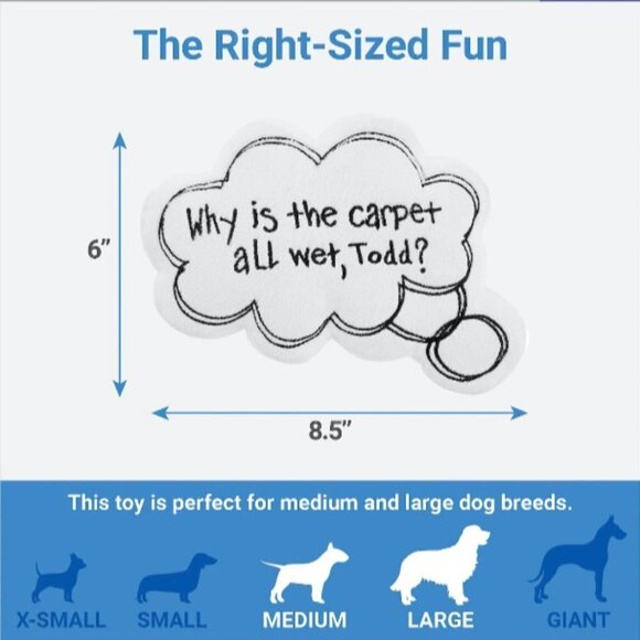 Christmas Vacation Dog Toy Plush Margo Todd Thought Bubble Why is Carpet Wet - Picture 7 of 7